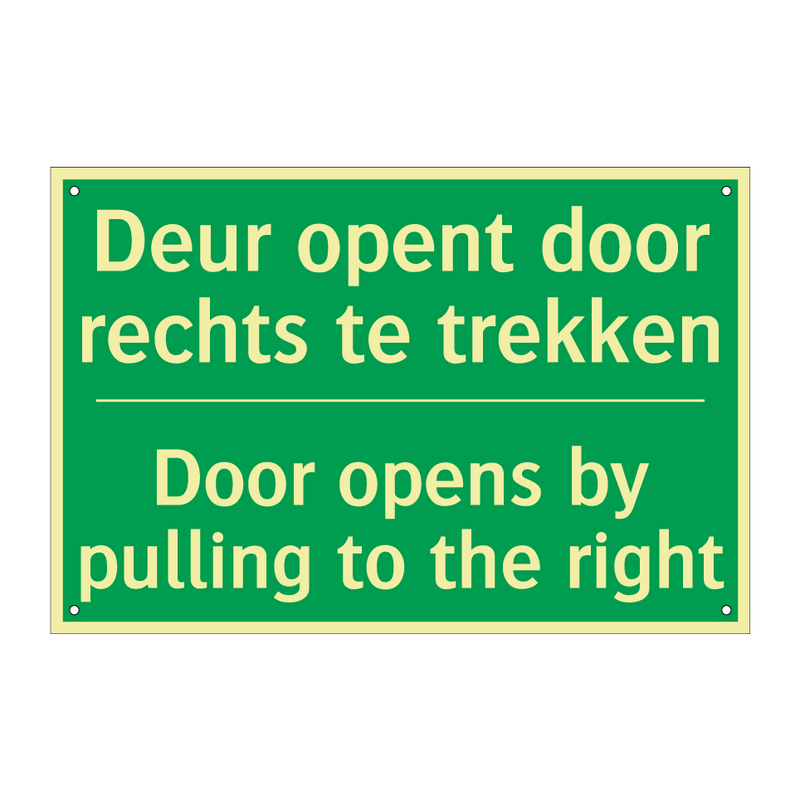 Deur opent door rechts te trekken /.../ - Door opens by pulling to /.../