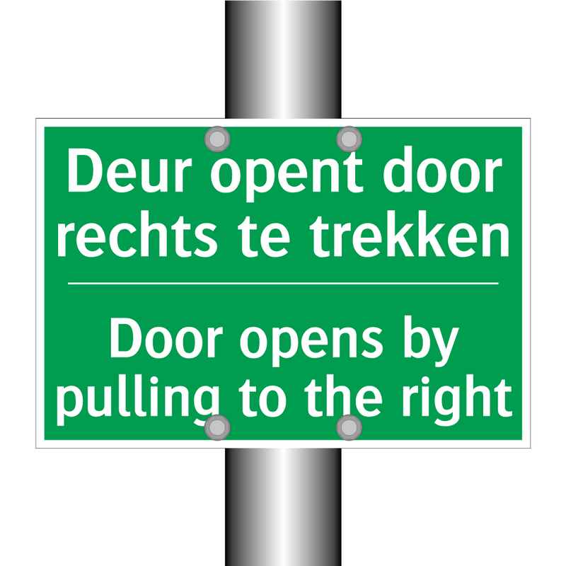 Deur opent door rechts te trekken /.../ - Door opens by pulling to /.../