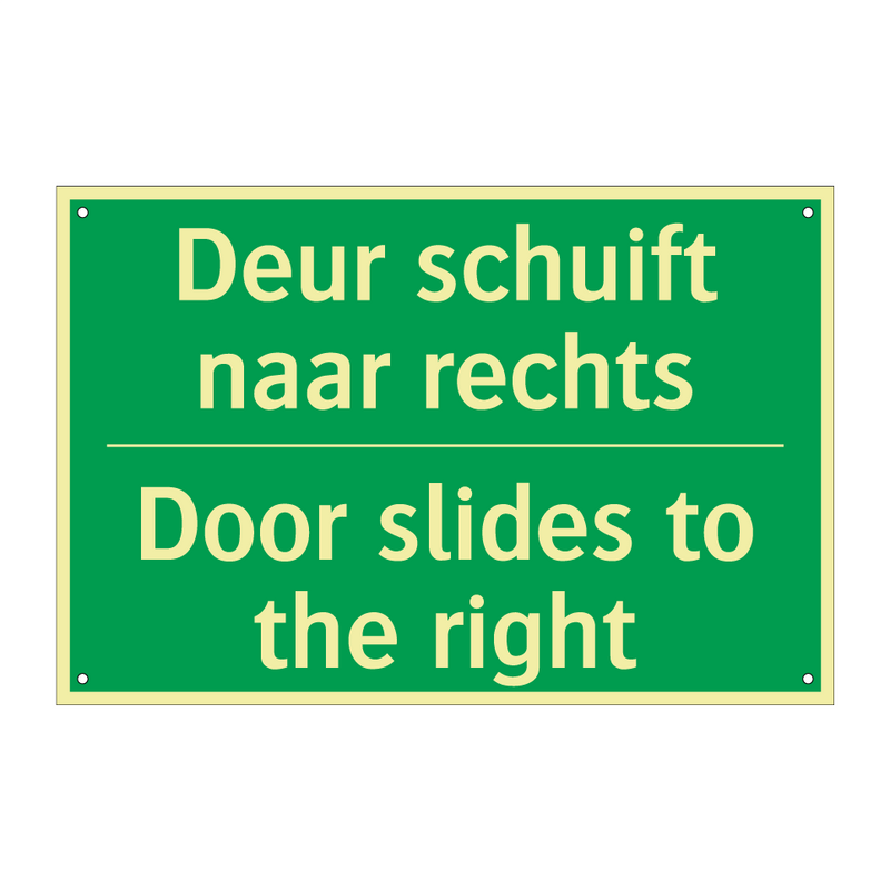 Deur schuift naar rechts - Door slides to the right