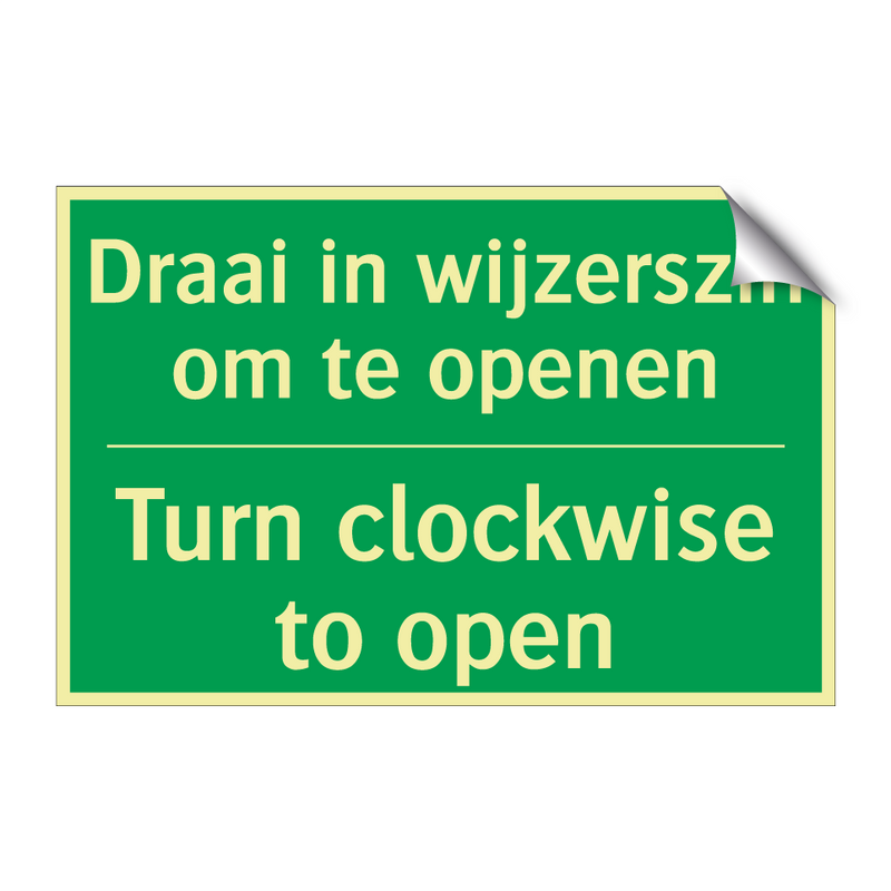 Draai in wijzerszin om te openen /.../ - Turn clockwise to open.