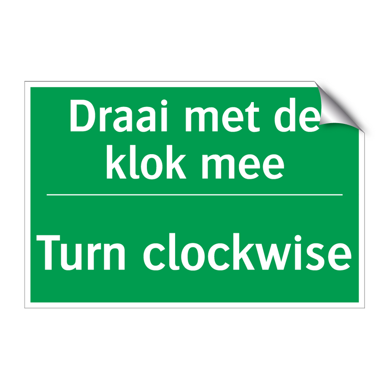 Draai met de klok mee - Turn clockwise & Draai met de klok mee - Turn clockwise