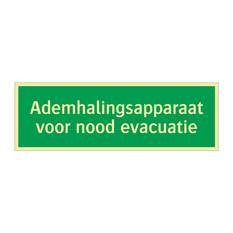 Ademhalingsapparaat voor nood evacuatie