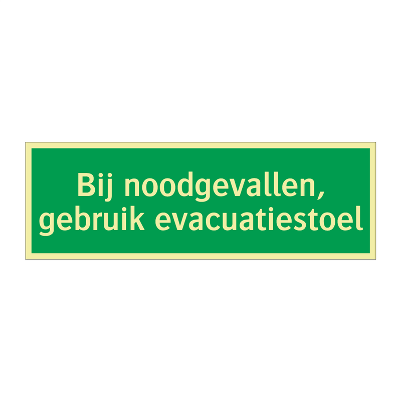 Bij noodgevallen, gebruik evacuatiestoel