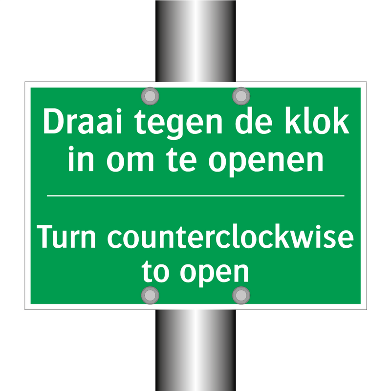 Draai tegen de klok in om te openen /.../ - Turn counterclockwise to /.../