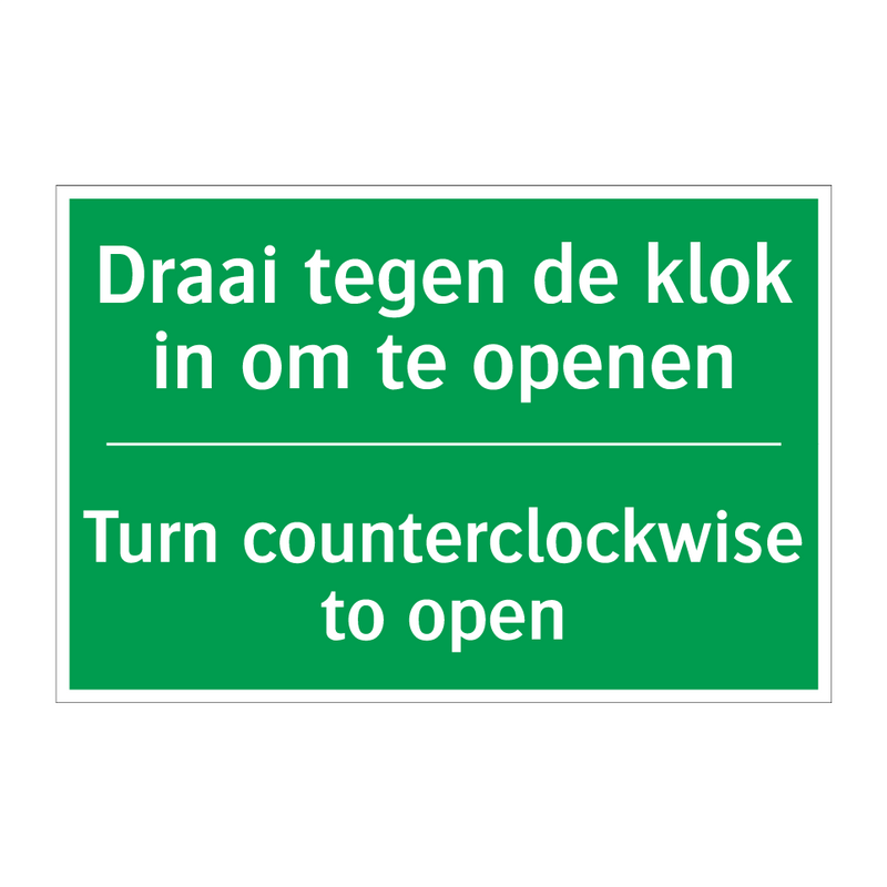 Draai tegen de klok in om te openen /.../ - Turn counterclockwise to /.../