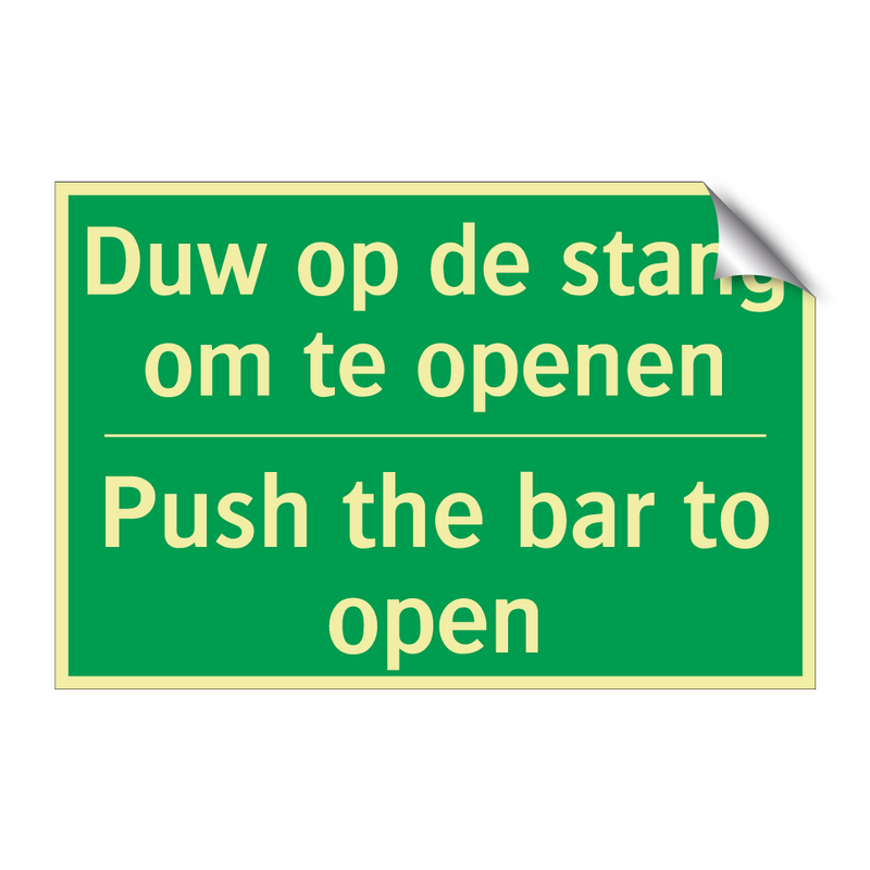 Duw op de stang om te openen - Push the bar to open