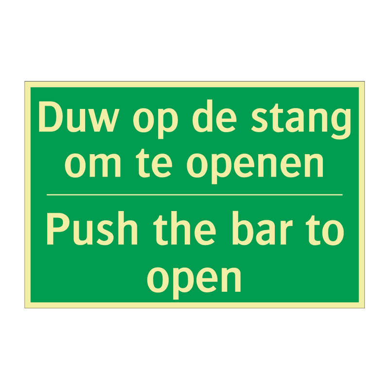 Duw op de stang om te openen - Push the bar to open