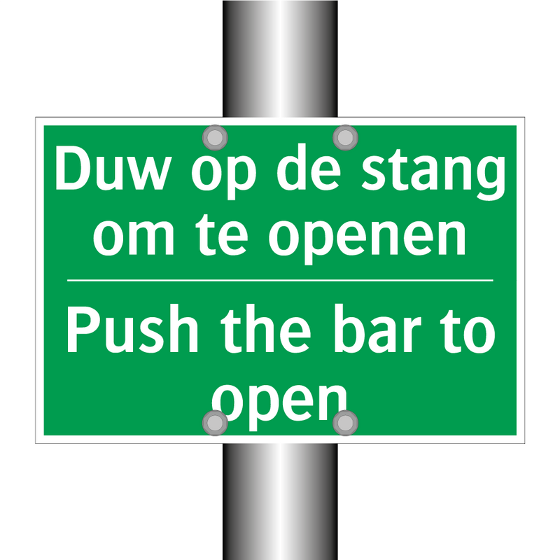 Duw op de stang om te openen - Push the bar to open