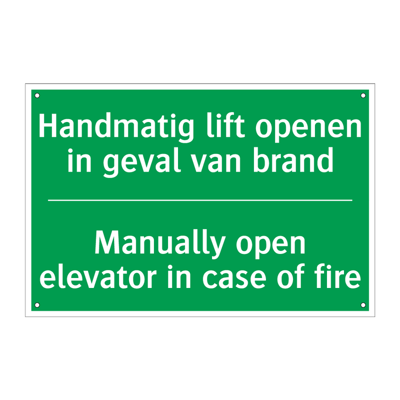 Handmatig lift openen in geval /.../ - Manually open elevator in /.../