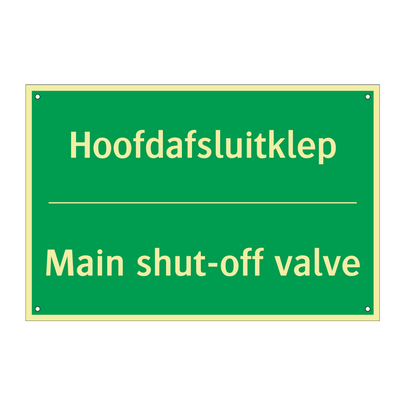 Hoofdafsluitklep - Main shut-off valve & Hoofdafsluitklep - Main shut-off valve