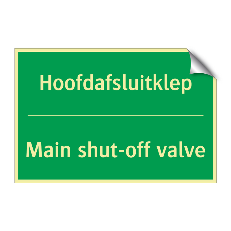 Hoofdafsluitklep - Main shut-off valve & Hoofdafsluitklep - Main shut-off valve