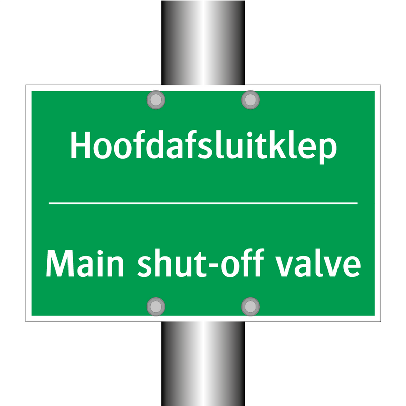 Hoofdafsluitklep - Main shut-off valve & Hoofdafsluitklep - Main shut-off valve