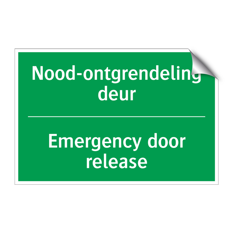 Nood-ontgrendeling deur - Emergency door release & Nood-ontgrendeling deur - Emergency door release