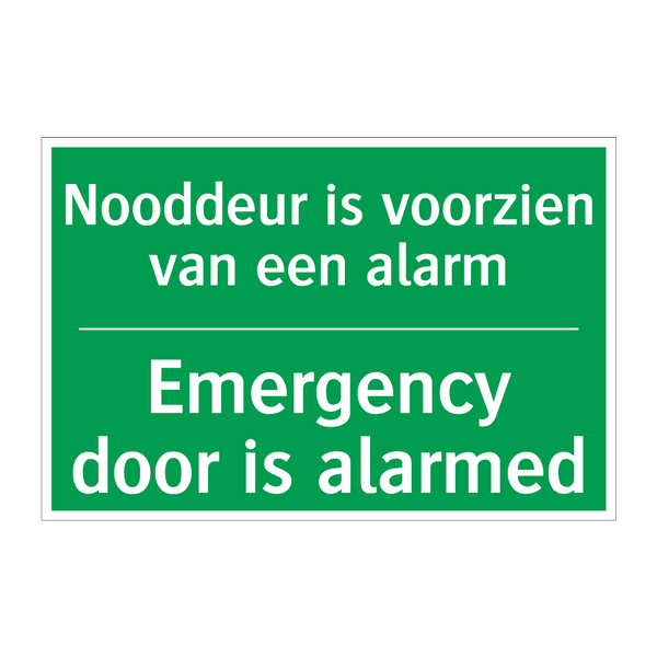 Nooddeur is voorzien van een alarm /.../ - Emergency door is alarmed