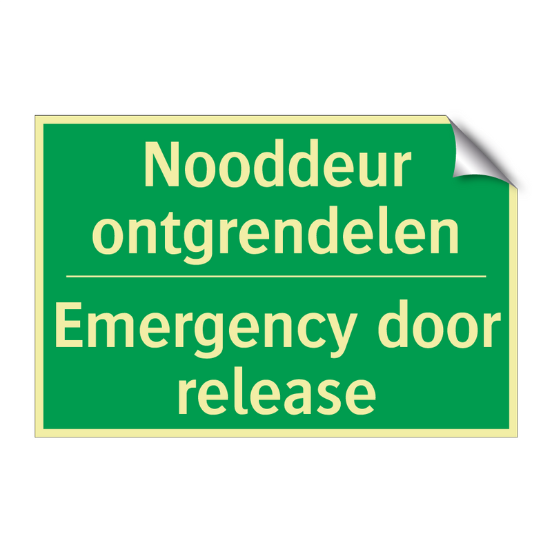 Nooddeur ontgrendelen - Emergency door release & Nooddeur ontgrendelen - Emergency door release