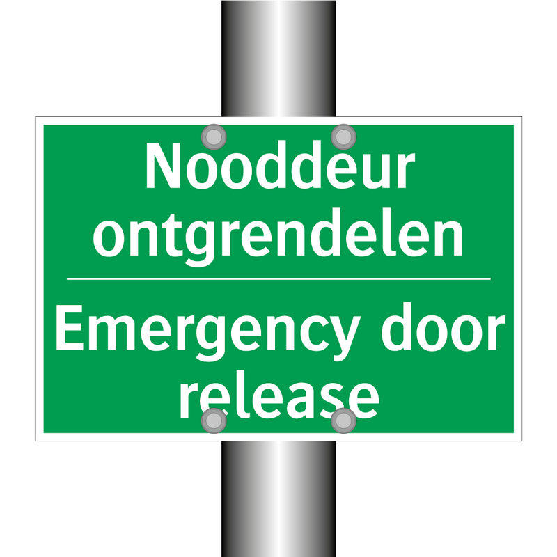 Nooddeur ontgrendelen - Emergency door release & Nooddeur ontgrendelen - Emergency door release