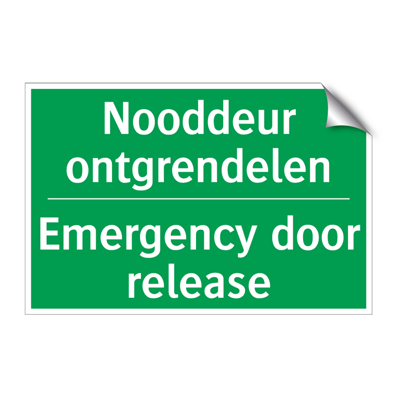 Nooddeur ontgrendelen - Emergency door release & Nooddeur ontgrendelen - Emergency door release