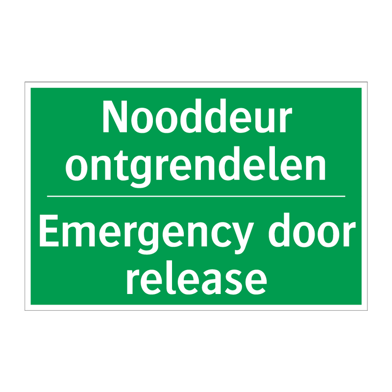 Nooddeur ontgrendelen - Emergency door release & Nooddeur ontgrendelen - Emergency door release