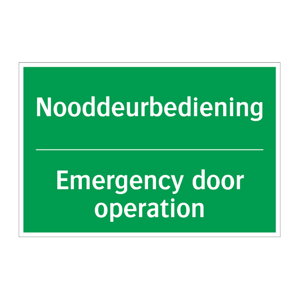 Nooddeurbediening - Emergency door operation & Nooddeurbediening - Emergency door operation