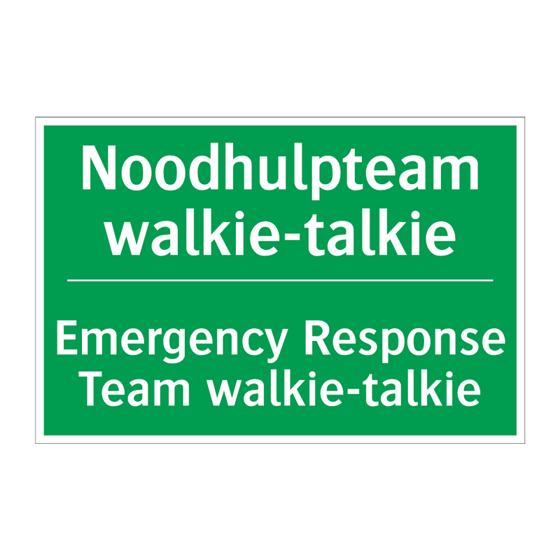 Noodhulpteam walkie-talkie - Emergency Response Team walkie-talkie /.../