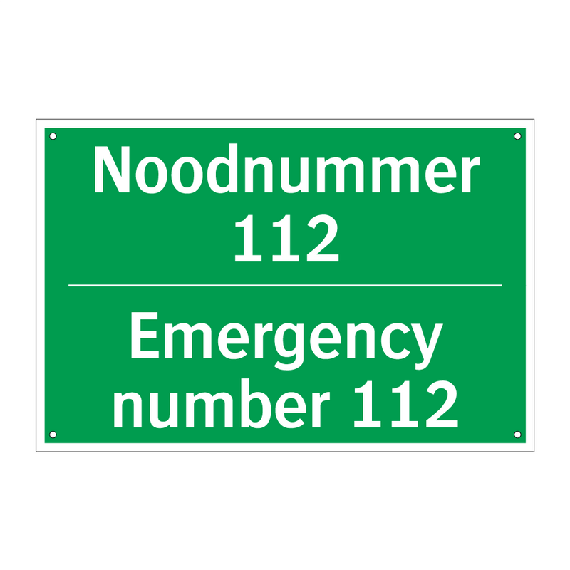 Noodnummer 112 - Emergency number 112 & Noodnummer 112 - Emergency number 112