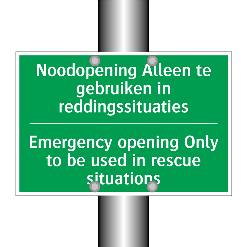 Noodopening Alleen te gebruiken /.../ - Emergency opening Only to /.../