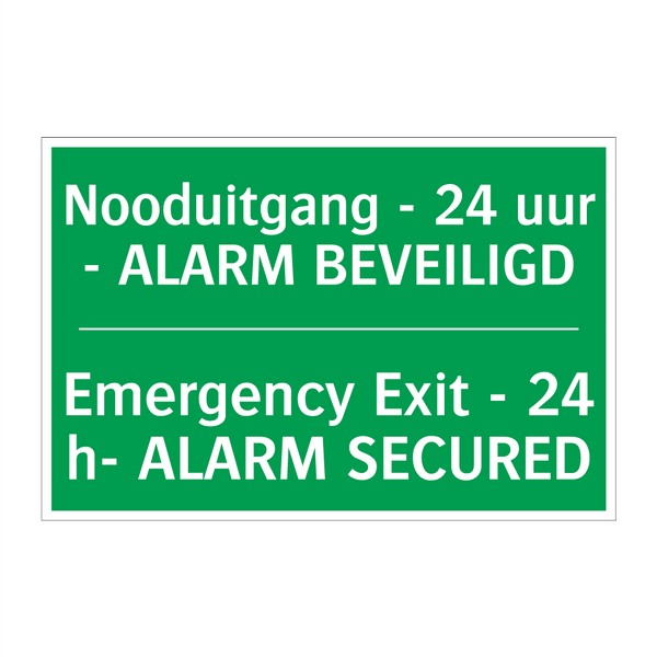 Nooduitgang - 24 uur - ALARM BEVEILIGD /.../ - Emergency Exit - 24 h- ALARM /.../