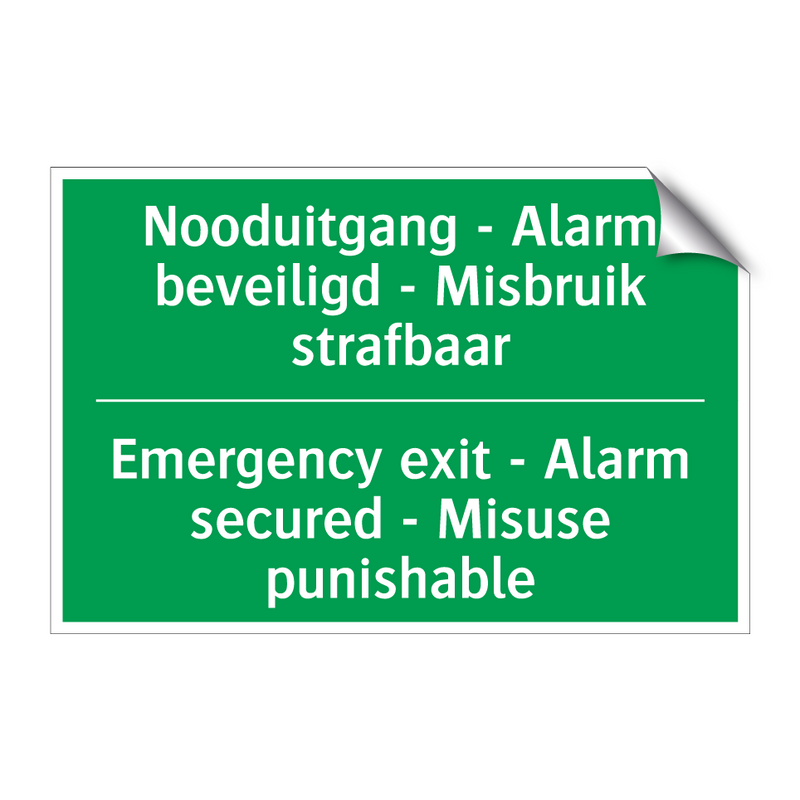 Nooduitgang - Alarm beveiligd /.../ - Emergency exit - Alarm secured /.../