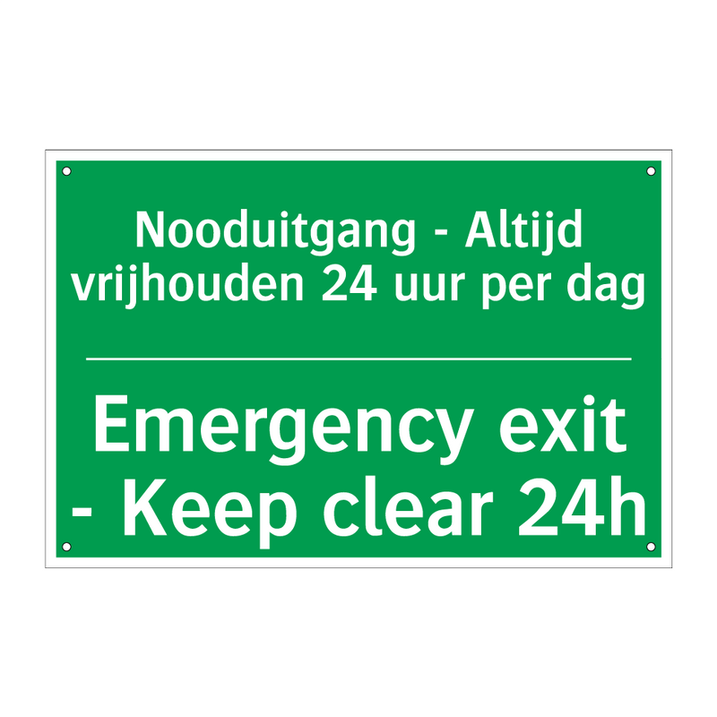 Nooduitgang - Altijd vrijhouden /.../ - Emergency exit - Keep clear /.../