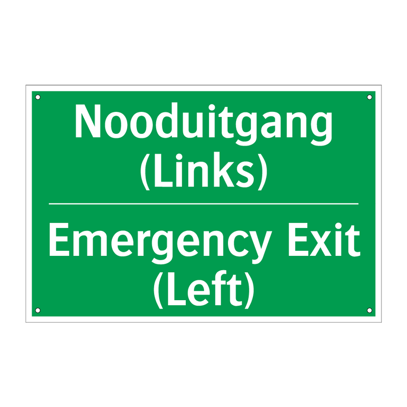 Nooduitgang (Links) - Emergency Exit (Left) & Nooduitgang (Links) - Emergency Exit (Left)