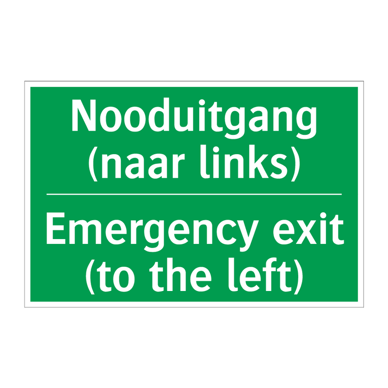 Nooduitgang (naar links) - Emergency exit (to the left) /.../