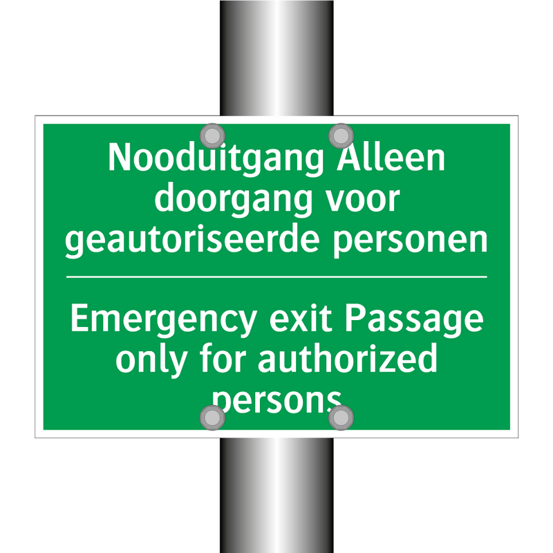 Nooduitgang Alleen doorgang voor /.../ - Emergency exit Passage only /.../