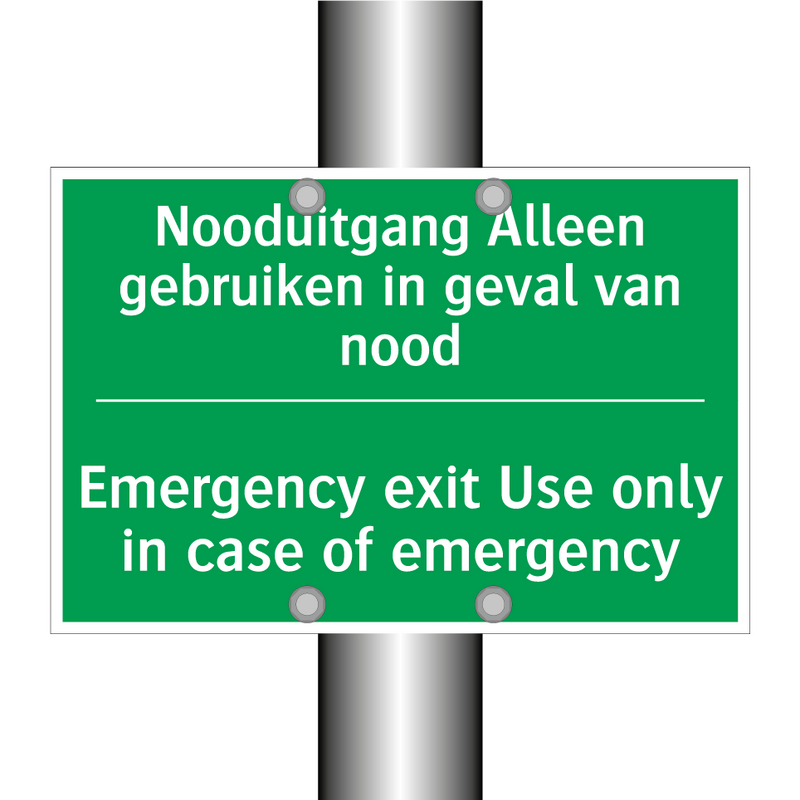 Nooduitgang Alleen gebruiken in /.../ - Emergency exit Use only in /.../