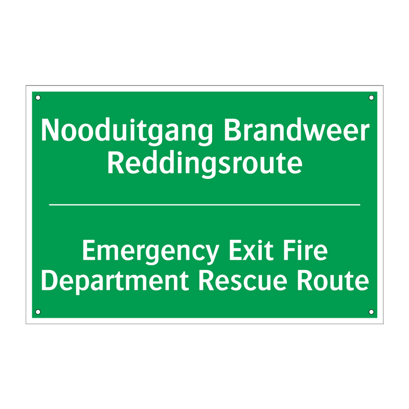 Nooduitgang Brandweer Reddingsroute /.../ - Emergency Exit Fire Department /.../