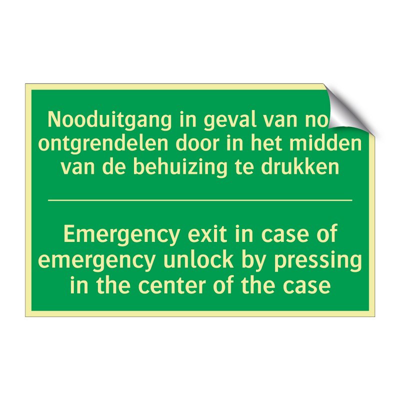 Nooduitgang in geval van nood /.../ - Emergency exit in case of /.../