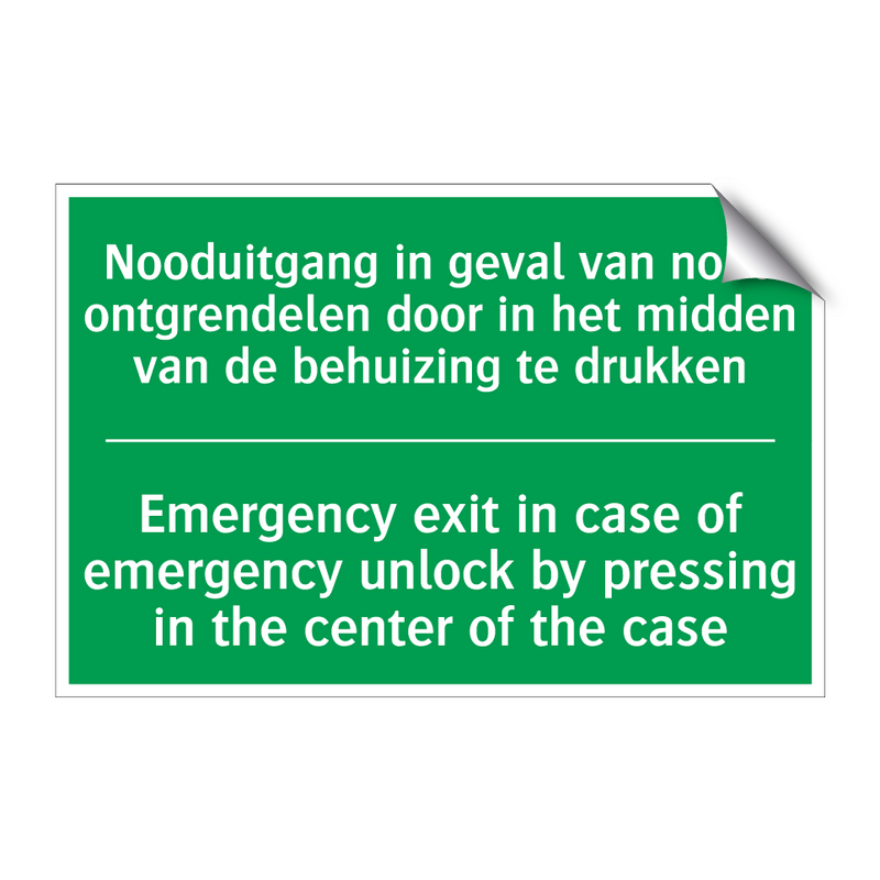 Nooduitgang in geval van nood /.../ - Emergency exit in case of /.../