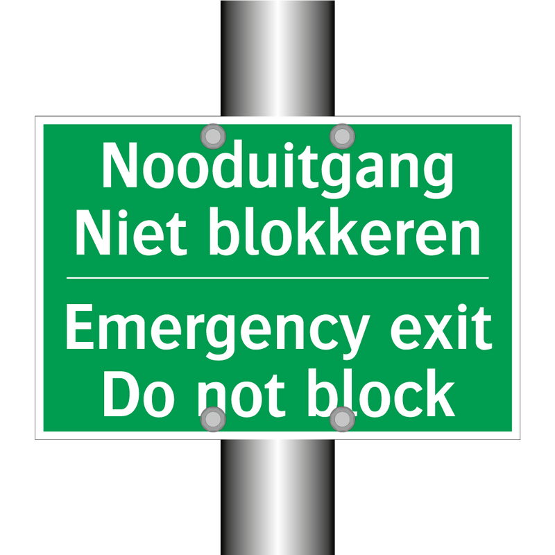 Nooduitgang Niet blokkeren - Emergency exit Do not block /.../