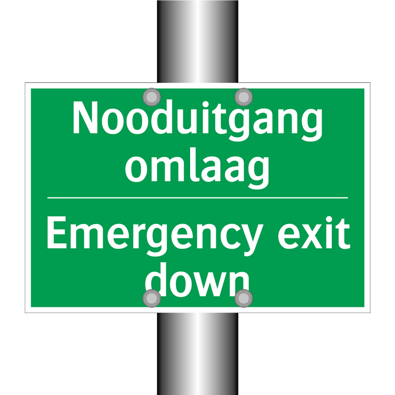 Nooduitgang omlaag - Emergency exit down & Nooduitgang omlaag - Emergency exit down