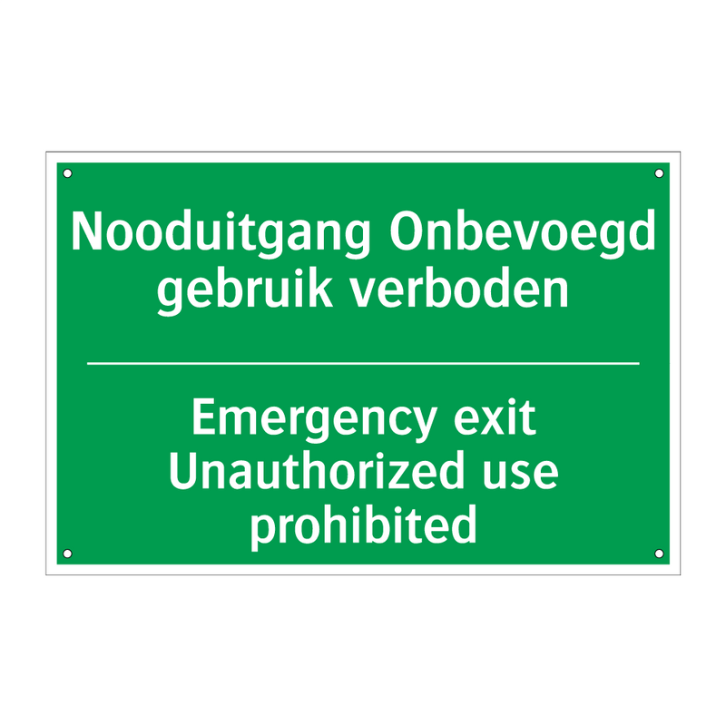 Nooduitgang Onbevoegd gebruik /.../ - Emergency exit Unauthorized /.../