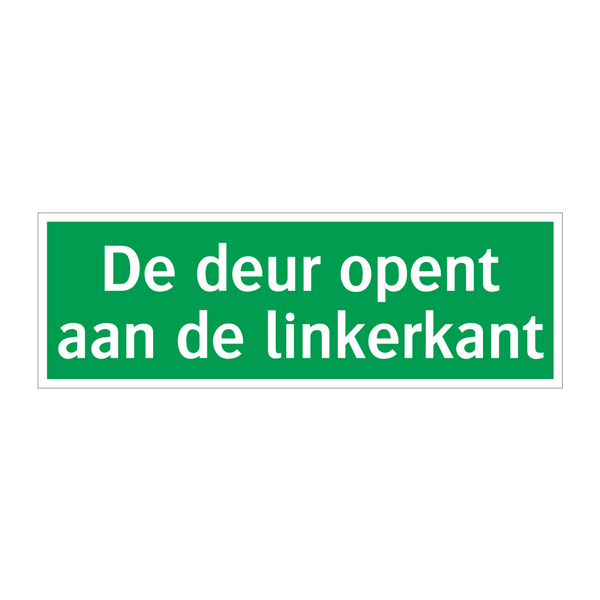 De deur opent aan de linkerkant