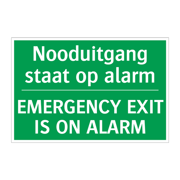 Nooduitgang staat op alarm - EMERGENCY EXIT IS ON ALARM /.../