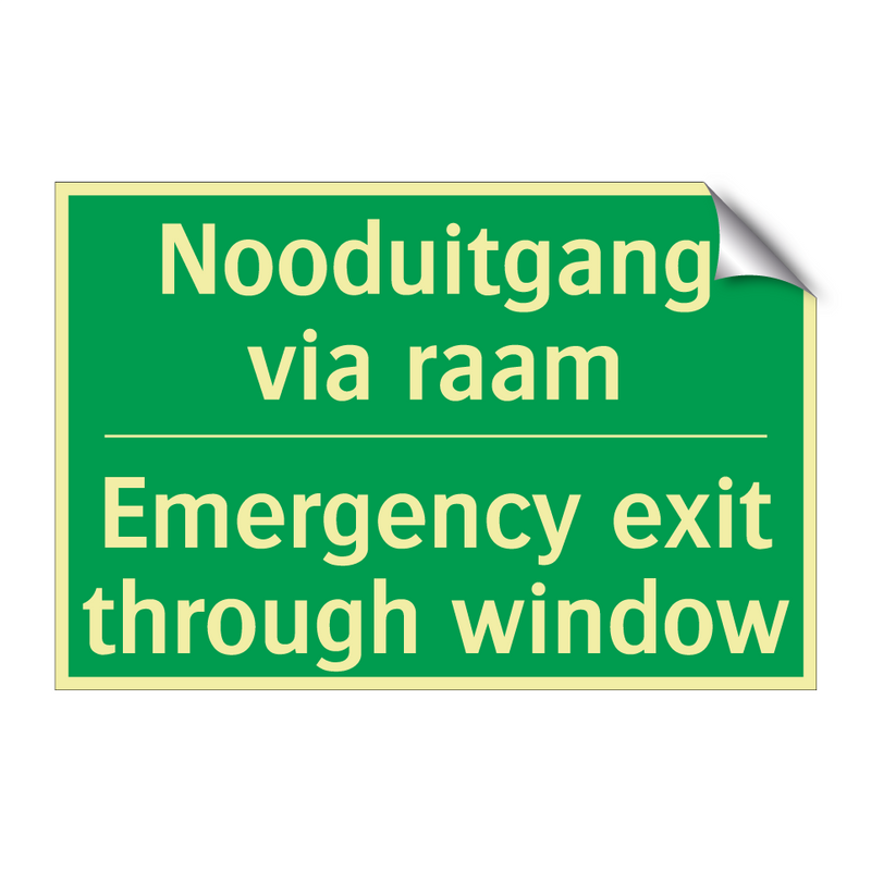 Nooduitgang via raam - Emergency exit through window /.../