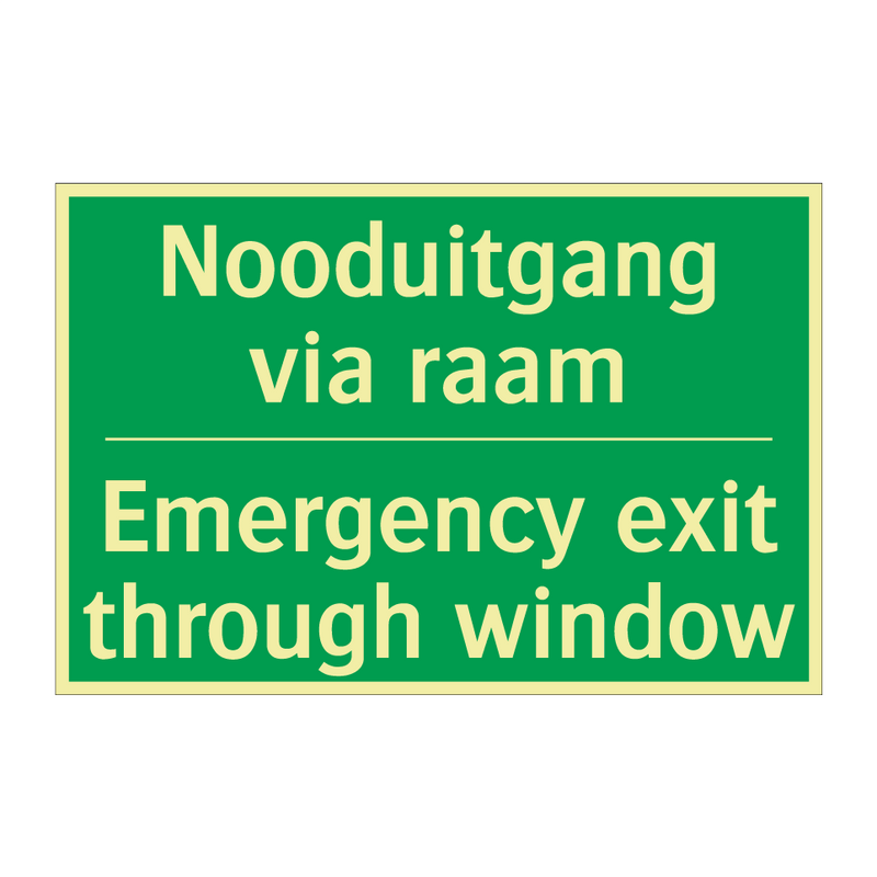 Nooduitgang via raam - Emergency exit through window /.../