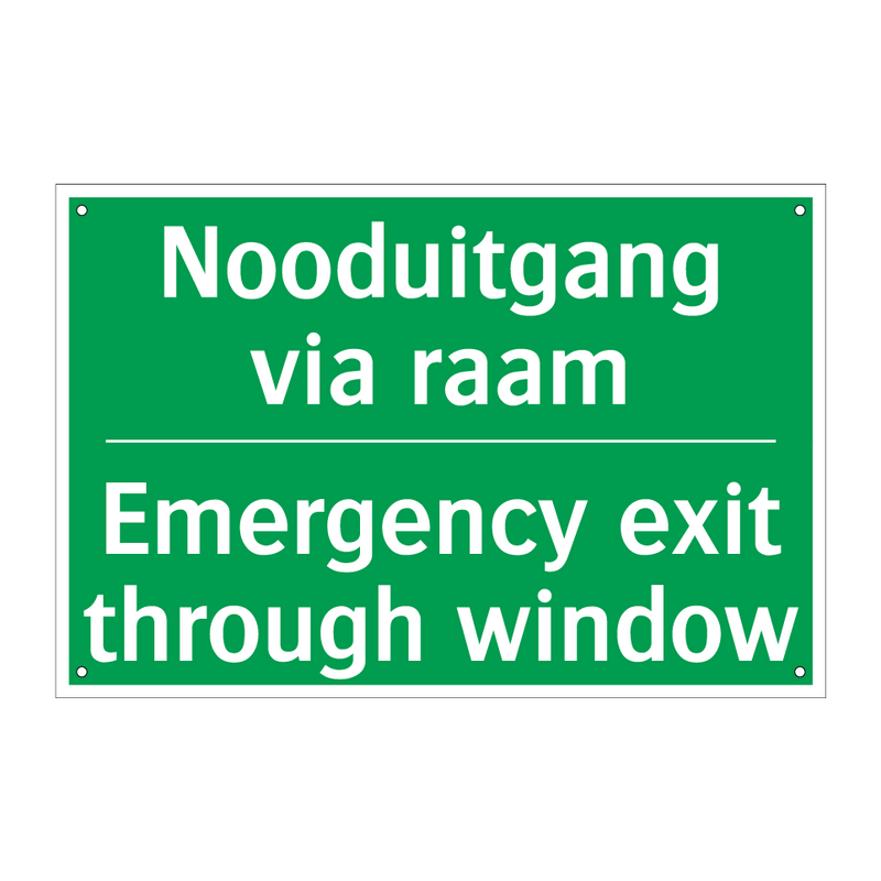 Nooduitgang via raam - Emergency exit through window /.../