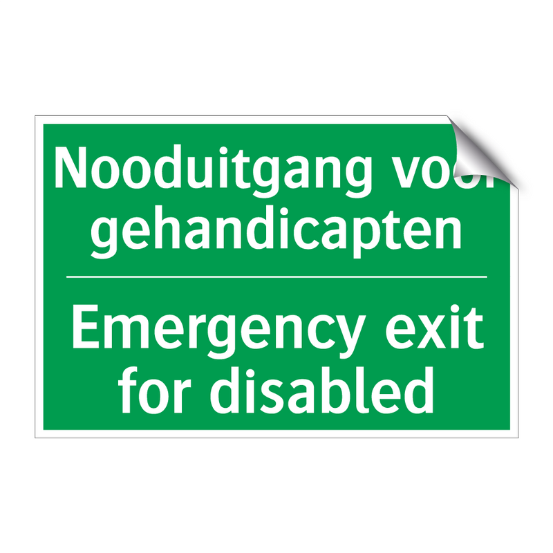 Nooduitgang voor gehandicapten - Emergency exit for disabled /.../