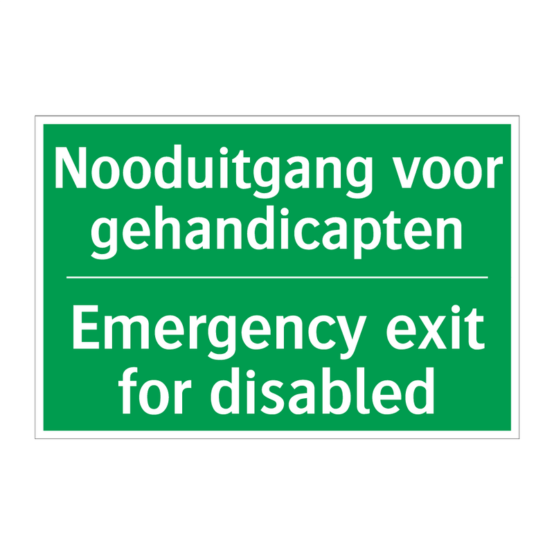 Nooduitgang voor gehandicapten - Emergency exit for disabled /.../