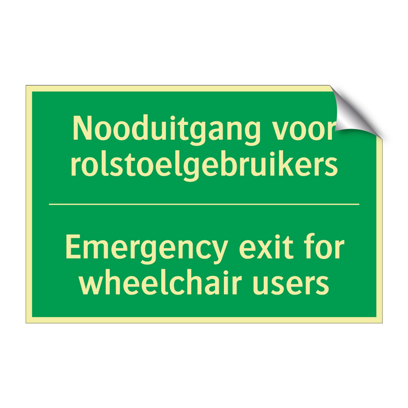 Nooduitgang voor rolstoelgebruikers /.../ - Emergency exit for wheelchair /.../