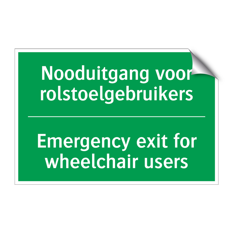 Nooduitgang voor rolstoelgebruikers /.../ - Emergency exit for wheelchair /.../