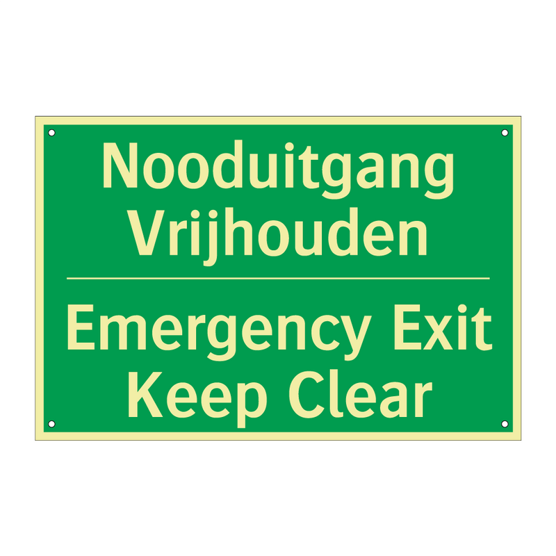 Nooduitgang Vrijhouden - Emergency Exit Keep Clear