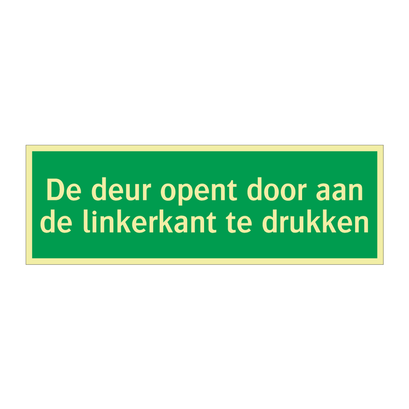 De deur opent door aan de linkerkant te drukken